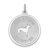 Sterling Silver Rhodium-plated Miniature Pinscher Disc Charm view 1