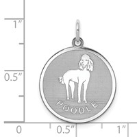 Sterling Silver Rhodium-plated Poodle Disc Charm view 3
