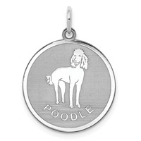 Sterling Silver Rhodium-plated Poodle Disc Charm view 1