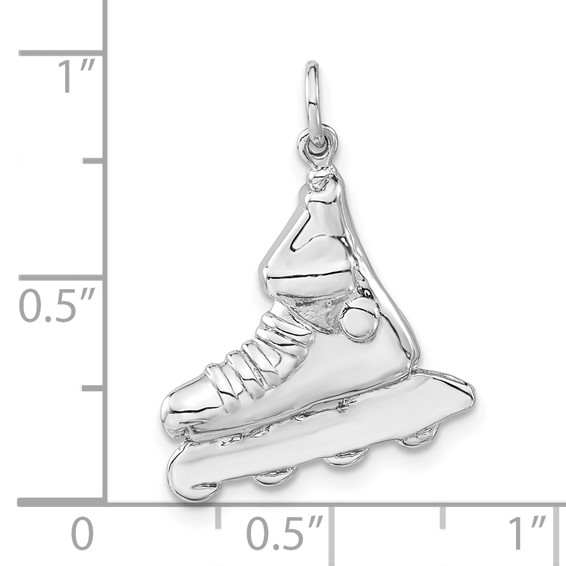 Sterling Silver Polished Inline Skate Charm