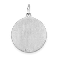 Sterling Silver Rhodium-plated Pug Dog Engravable 19mm Disc Charm view 4