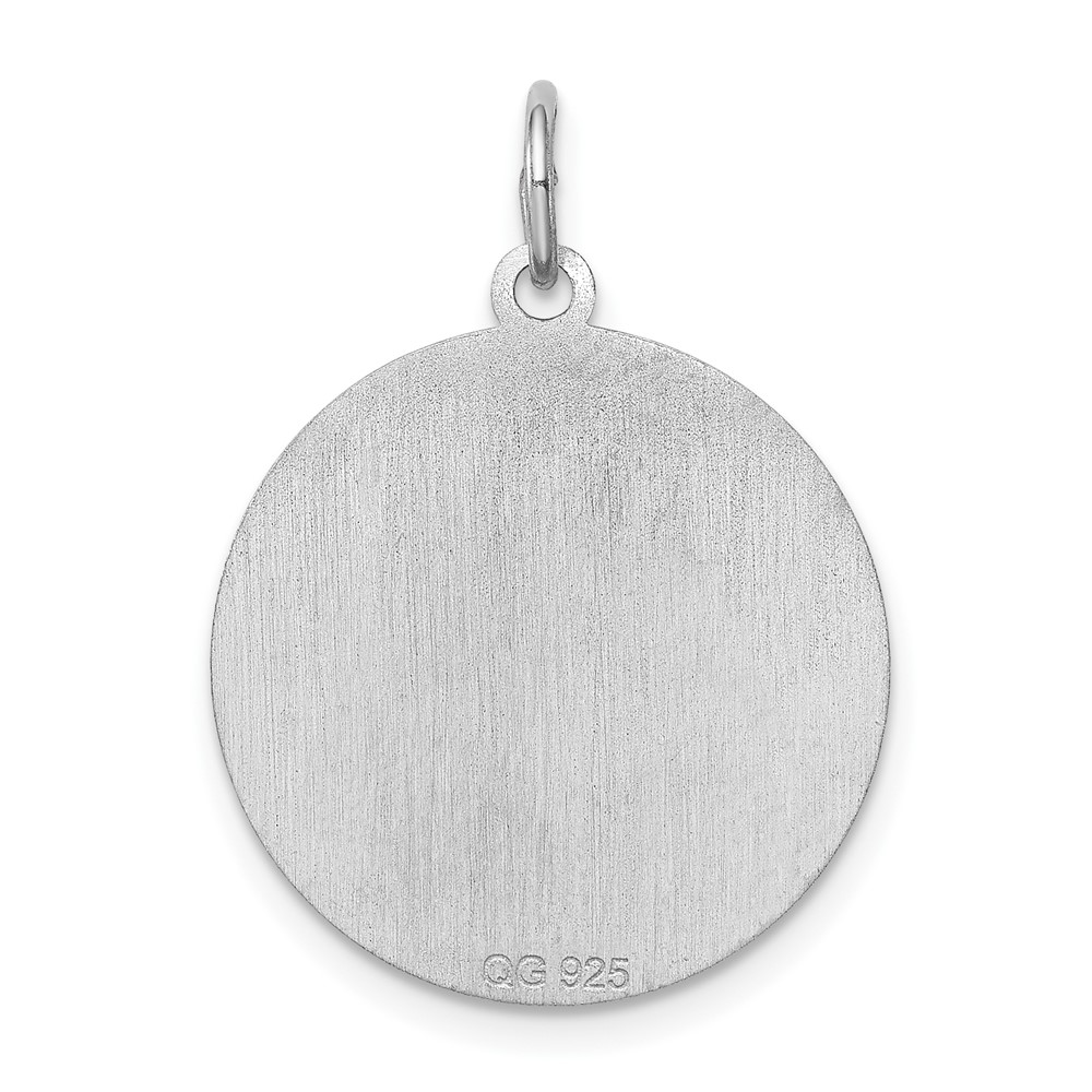 Sterling Silver Rhodium-plated Rottweiler Disc Charm (QC2701)