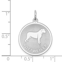 Sterling Silver Rhodium-plated Rottweiler Disc Charm view 3