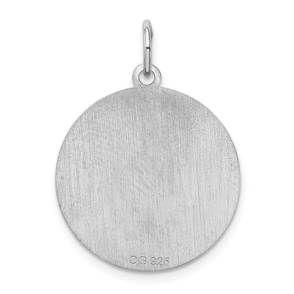 Sterling Silver Rhodium-plated Schipperke Disc Charm (QC2703)