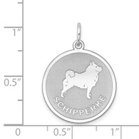 Sterling Silver Rhodium-plated Schipperke Disc Charm view 3
