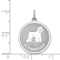 Sterling Silver Rhodium-plated Schnauzer Disc Charm view 3