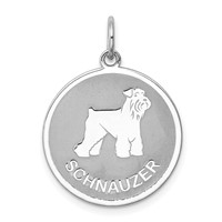 Sterling Silver Rhodium-plated Schnauzer Disc Charm view 1