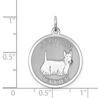 Sterling Silver Rhodium-plated Scottish Terrier Disc Charm view 3