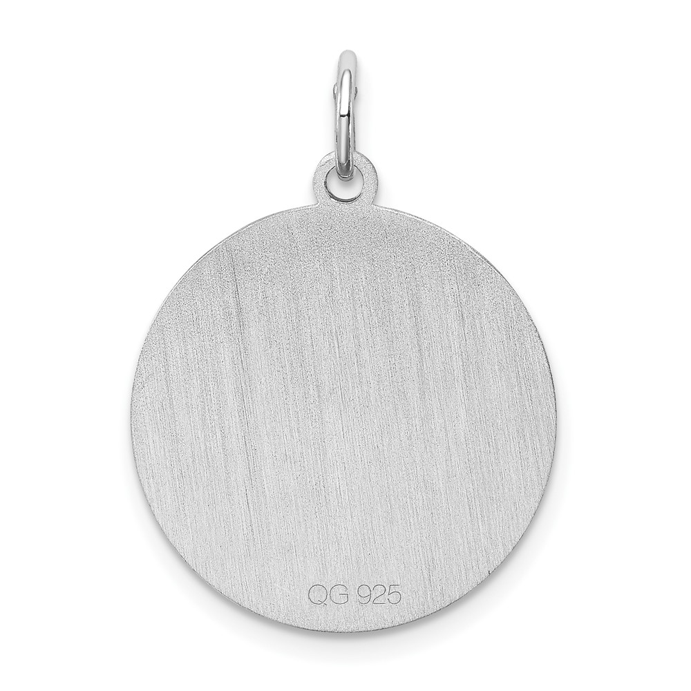 Sterling Silver Rhodium-plated Shetland Sheepdog Disc Charm (QC2706)