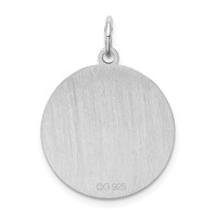 Sterling Silver Rhodium-plated Shetland Sheepdog Engravable 19mm Disc Charm view 4