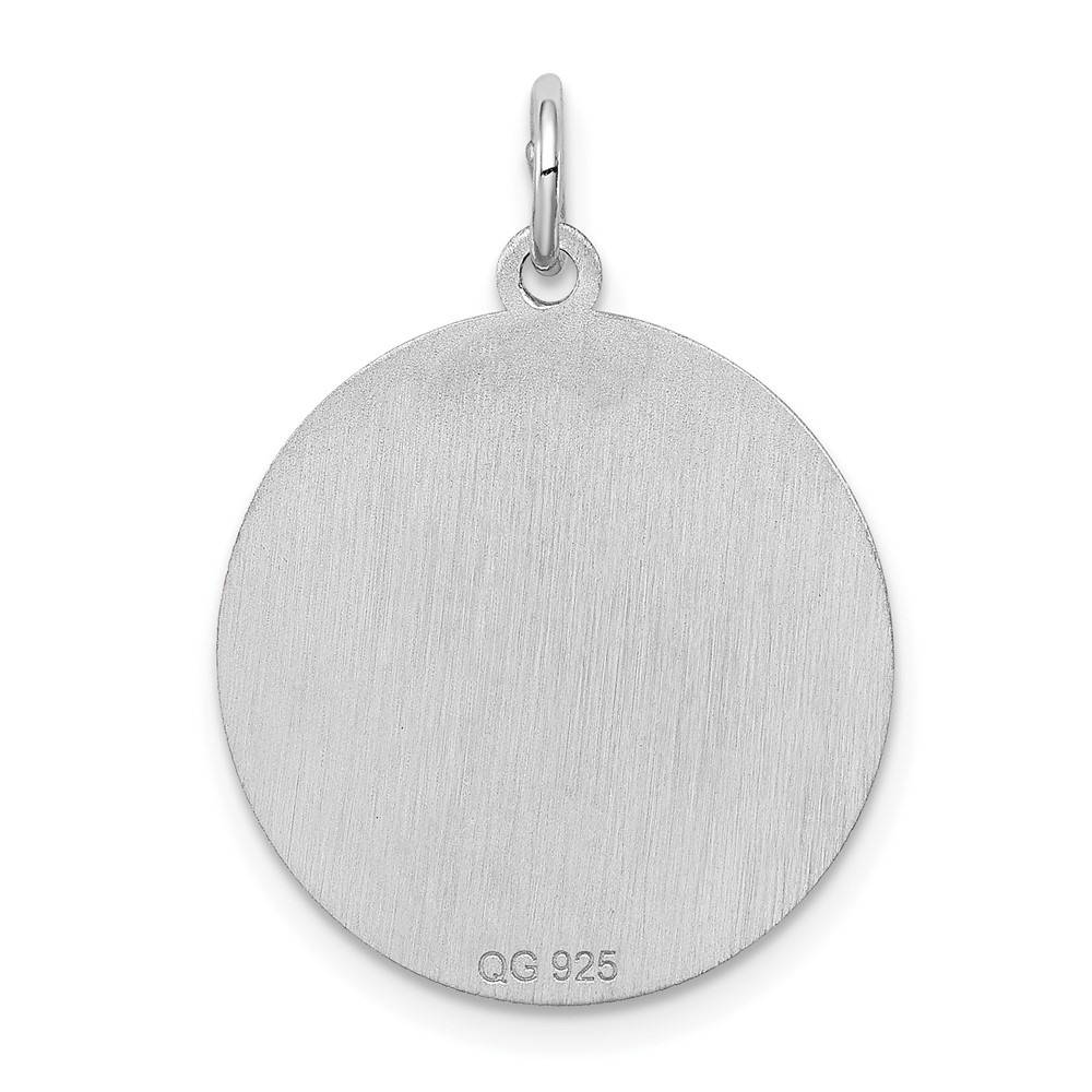 Sterling Silver Rhodium-plated Shih Tzu Disc Charm (QC2707)