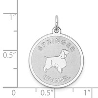 Sterling Silver Rhodium-plated Springer Spaniel Disc Charm view 3