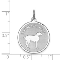 Sterling Silver Rhodium-plated Weimaraner Disc Charm view 3