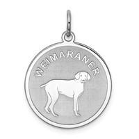 Sterling Silver Rhodium-plated Weimaraner Disc Charm view 1