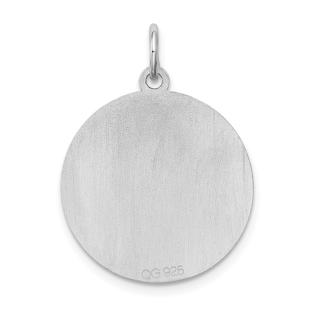 Sterling Silver Rhodium-plated West Highland Terrier Disc Charm (QC2713)