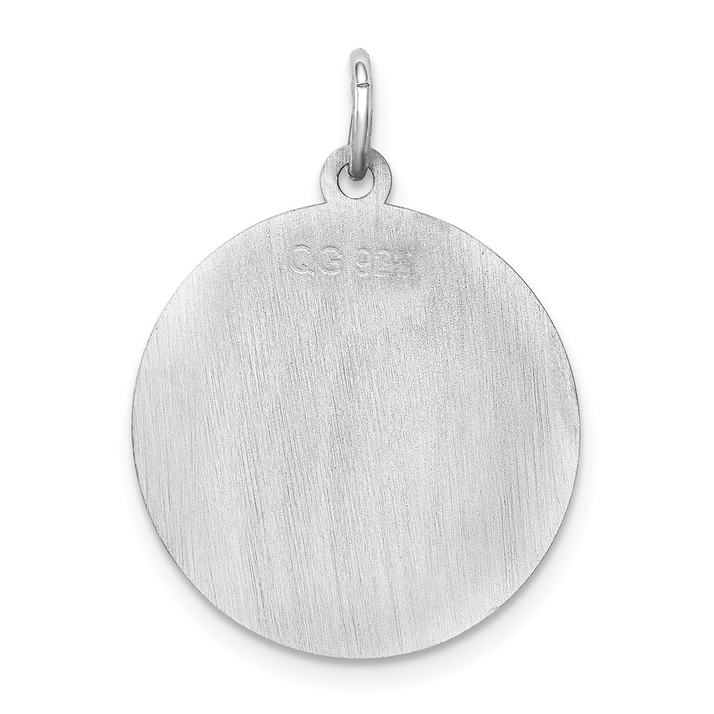 Sterling Silver Rhodium-plated Yorkshire Terrier Disc Charm (QC2714)