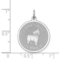 Sterling Silver Rhodium-plated Yorkshire Terrier Disc Charm view 3
