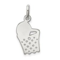Sterling Silver Basketball in Hoop Charm view 4