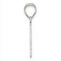 Sterling Silver Rhodium-plated Letter a Initial Pendant view 2