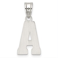 Sterling Silver Rhodium-plated Letter a Initial Pendant view 4