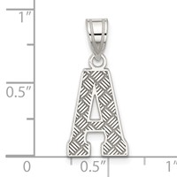 Sterling Silver Rhodium-plated Letter a Initial Pendant view 3