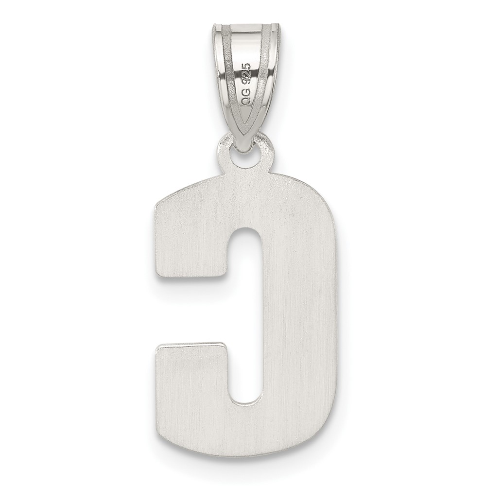 Sterling Silver Rhodium-plated Letter C Initial Pendant (QC2762C)