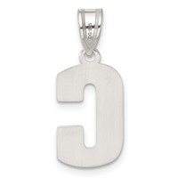 Sterling Silver Rhodium-plated Letter C Initial Pendant view 4