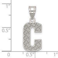 Sterling Silver Rhodium-plated Letter C Initial Pendant view 3
