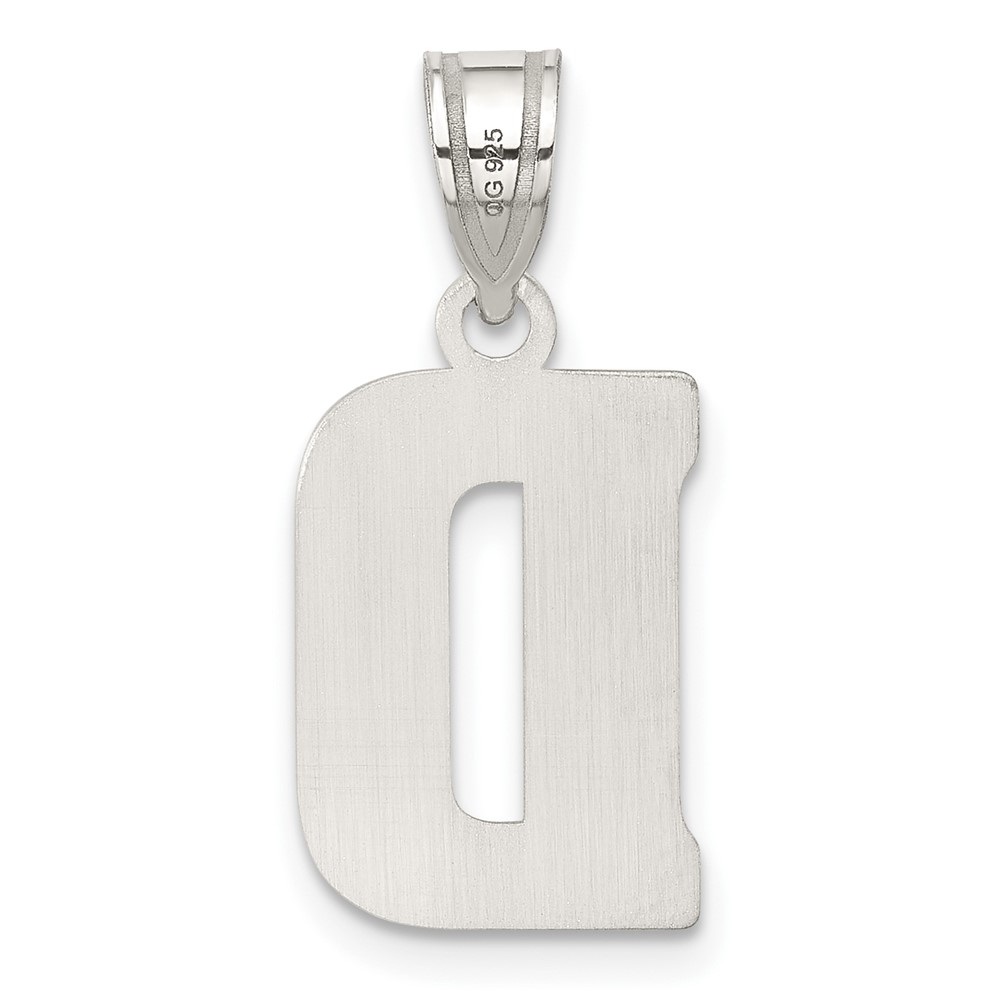 Sterling Silver Rhodium-plated Letter D Initial Pendant (QC2762D)