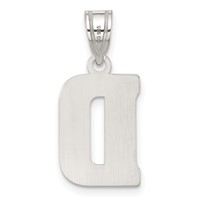 Sterling Silver Rhodium-plated Letter D Initial Pendant view 4