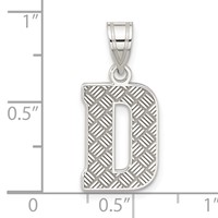 Sterling Silver Rhodium-plated Letter D Initial Pendant view 3