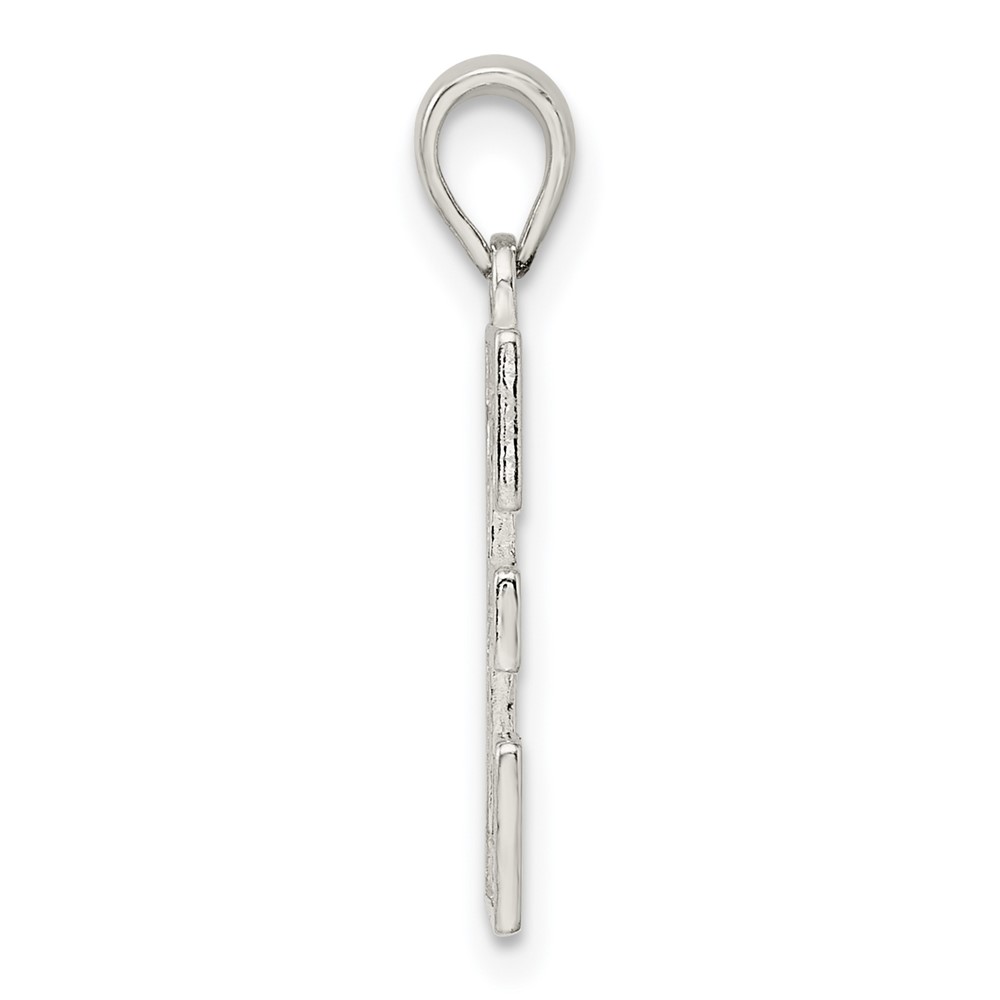 Sterling Silver Rhodium-plated Letter E Initial Pendant (QC2762E)