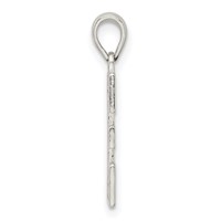 Sterling Silver Rhodium-plated Letter E Initial Pendant view 2
