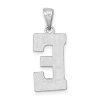 Sterling Silver Rhodium-plated Letter E Initial Pendant view 4