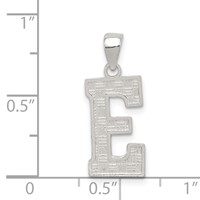Sterling Silver Rhodium-plated Letter E Initial Pendant view 3