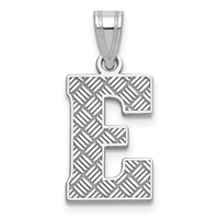 Sterling Silver Rhodium-plated Letter E Initial Pendant view 1