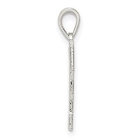 Sterling Silver Rhodium-plated Letter F Initial Pendant view 2