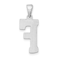 Sterling Silver Rhodium-plated Letter F Initial Pendant view 4