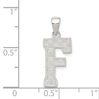 Sterling Silver Rhodium-plated Letter F Initial Pendant view 3