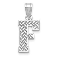 Sterling Silver Rhodium-plated Letter F Initial Pendant view 1