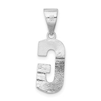 Sterling Silver Rhodium-plated Letter G Initial Pendant view 3