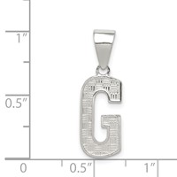 Sterling Silver Rhodium-plated Letter G Initial Pendant view 4