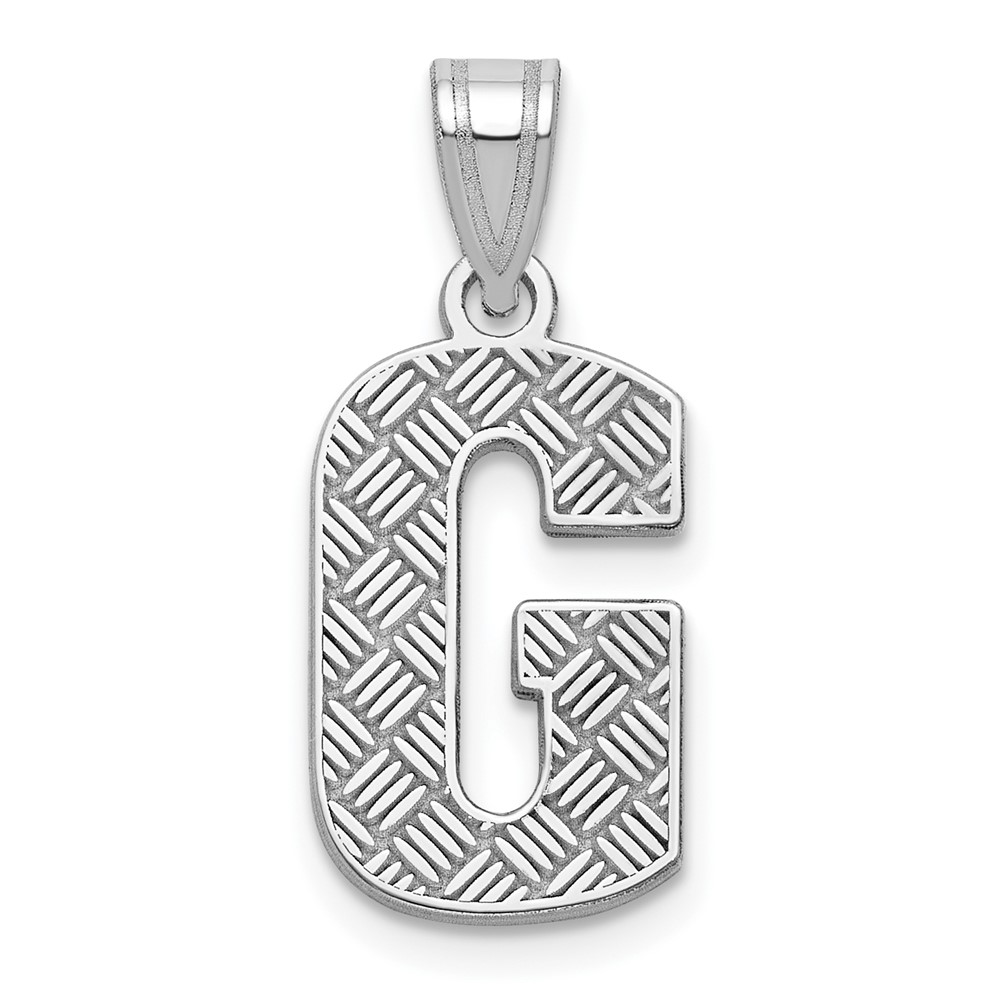 Sterling Silver Rhodium-plated Letter G Initial Pendant