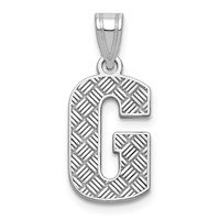Sterling Silver Rhodium-plated Letter G Initial Pendant view 1