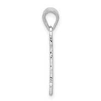 Sterling Silver Rhodium-plated Letter H Initial Pendant view 2
