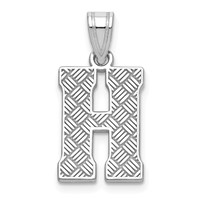 Sterling Silver Rhodium-plated Letter H Initial Pendant view 1