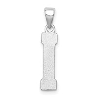 Sterling Silver Rhodium-plated Letter I Initial Pendant view 4