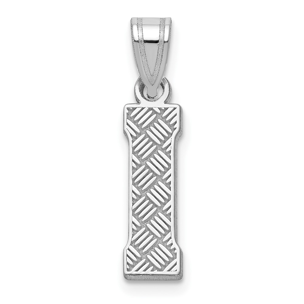 Sterling Silver Rhodium-plated Letter I Initial Pendant
