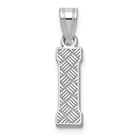 Sterling Silver Rhodium-plated Letter I Initial Pendant view 1