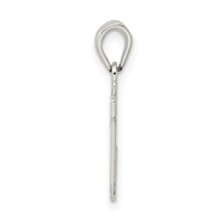 Sterling Silver Rhodium-plated Letter J Initial Pendant view 2